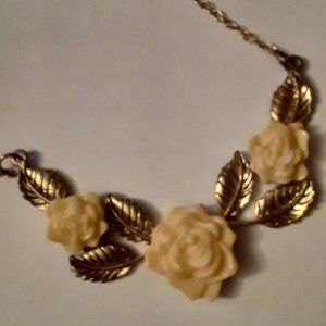 Yellow Rose Choker Necklace